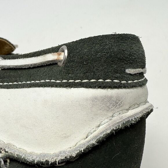 Ernest Hemingway Boat Deck Shoes Mens 12 M Green Suede White Leather Casual - Picture 10 of 15